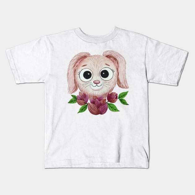 watercolor cute pink rabbit Kids T-Shirt by Keen_On_Colors